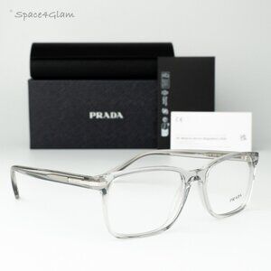 Prada Women Eyeglasses Crystal Grey Demo Square PR14WV U431O1 BRAND NEW